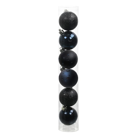 6 Pack 45mm Black Celestial Halloween Ball Ornaments by Ashland®